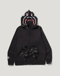 COLOR CAMO SHARK FULL ZIP DOUBLE HOODIE MENS