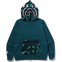 COLOR CAMO SHARK FULL ZIP DOUBLE HOODIE MENS