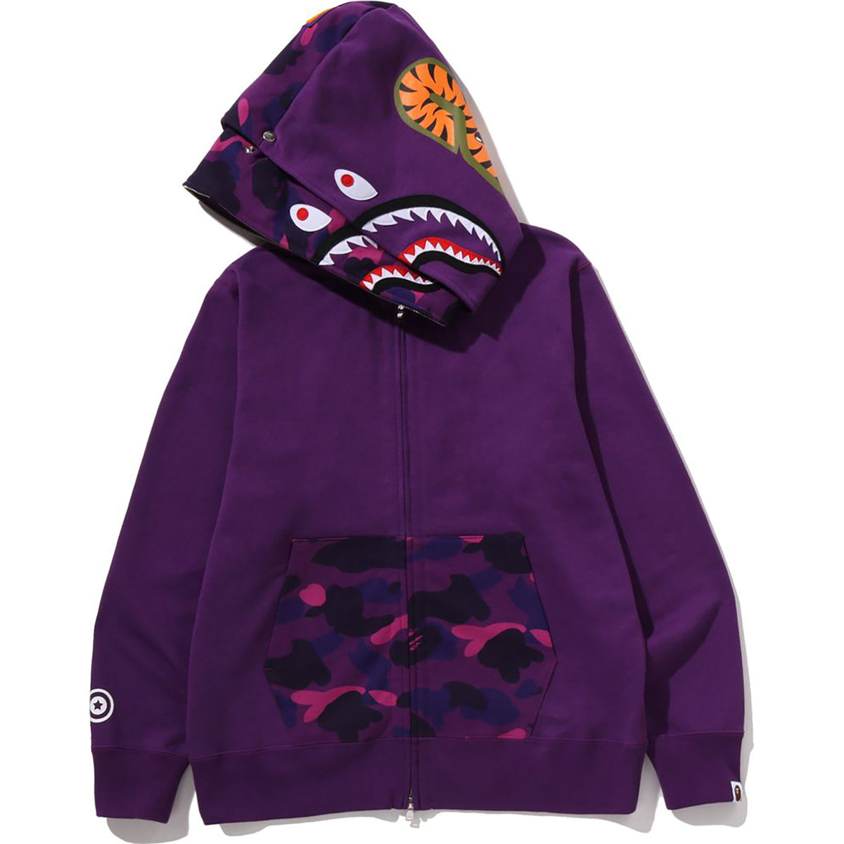 COLOR CAMO SHARK FULL ZIP DOUBLE HOODIE MENS