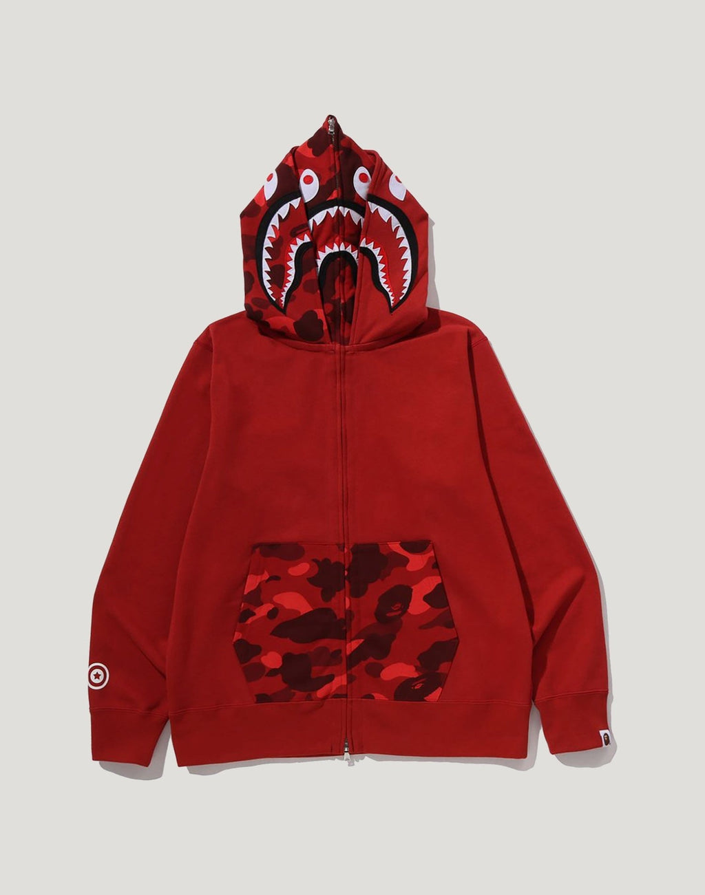 COLOR CAMO SHARK FULL ZIP DOUBLE HOODIE MENS