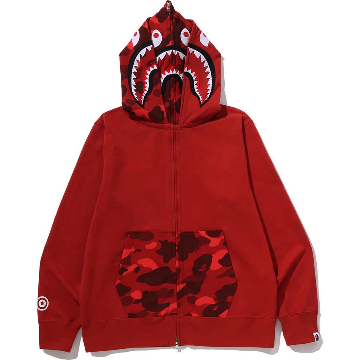 COLOR CAMO SHARK FULL ZIP DOUBLE HOODIE MENS