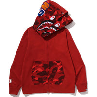 COLOR CAMO SHARK FULL ZIP DOUBLE HOODIE MENS