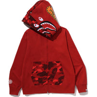COLOR CAMO SHARK FULL ZIP DOUBLE HOODIE MENS