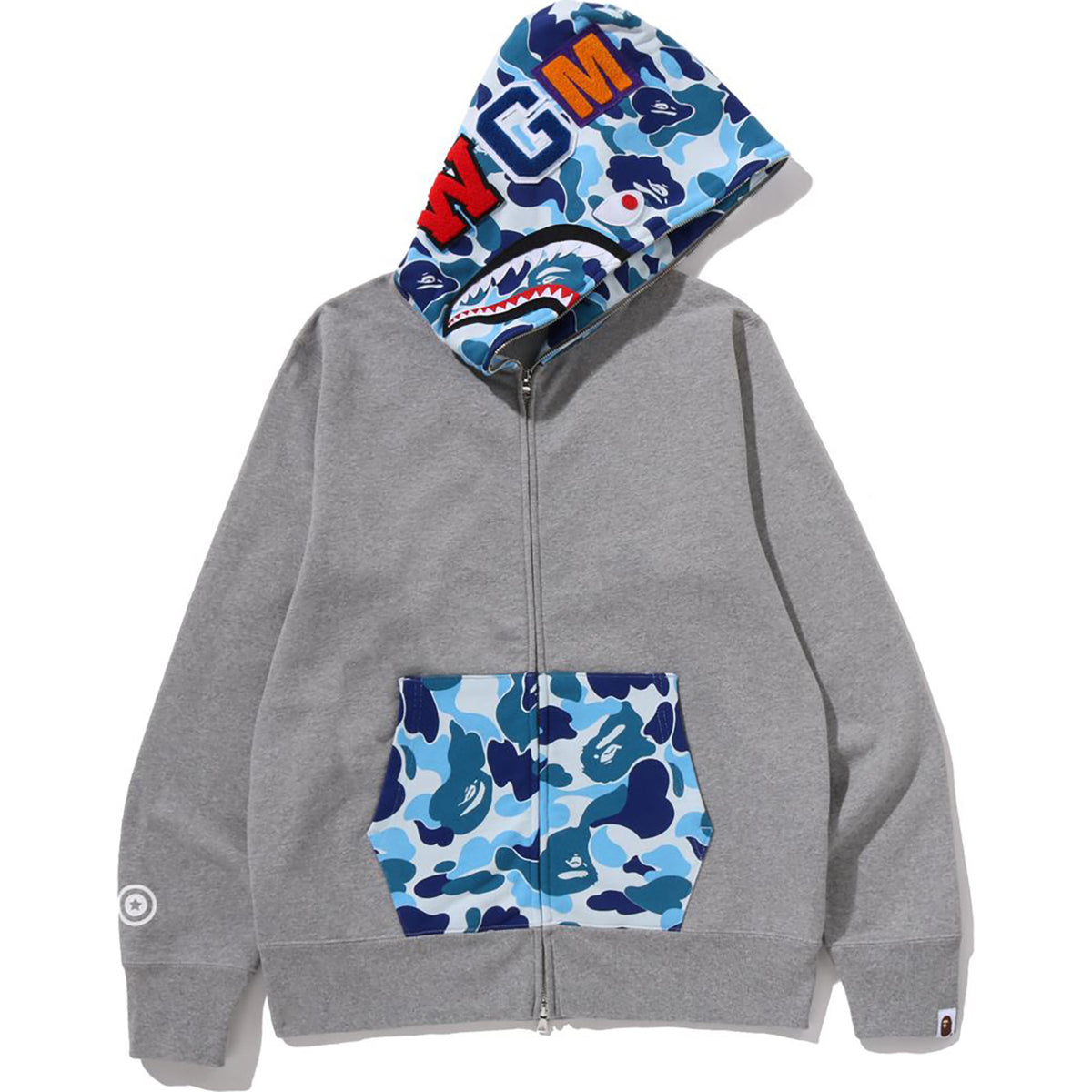 ABC CAMO SHARK FULL ZIP HOODIE MENS