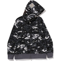 MULTI PIXEL CAMO SHARK REGULAR FIT FULL ZIP HOODIE MENS