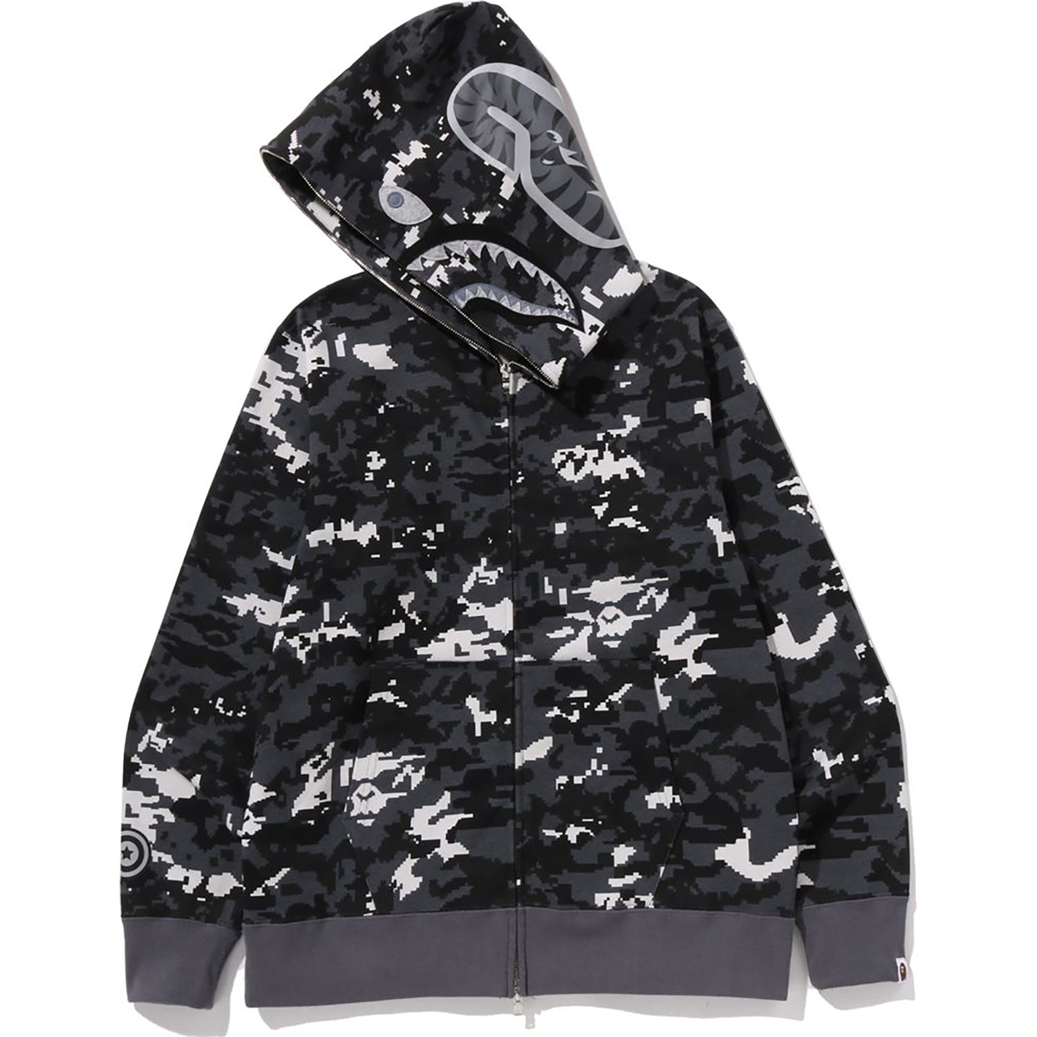 MULTI PIXEL CAMO SHARK REGULAR FIT FULL ZIP HOODIE MENS – us.bape.com