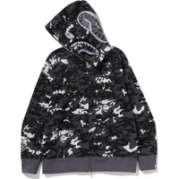 MULTI PIXEL CAMO SHARK REGULAR FIT FULL ZIP HOODIE MENS