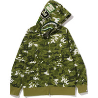 MULTI PIXEL CAMO SHARK REGULAR FIT FULL ZIP HOODIE MENS