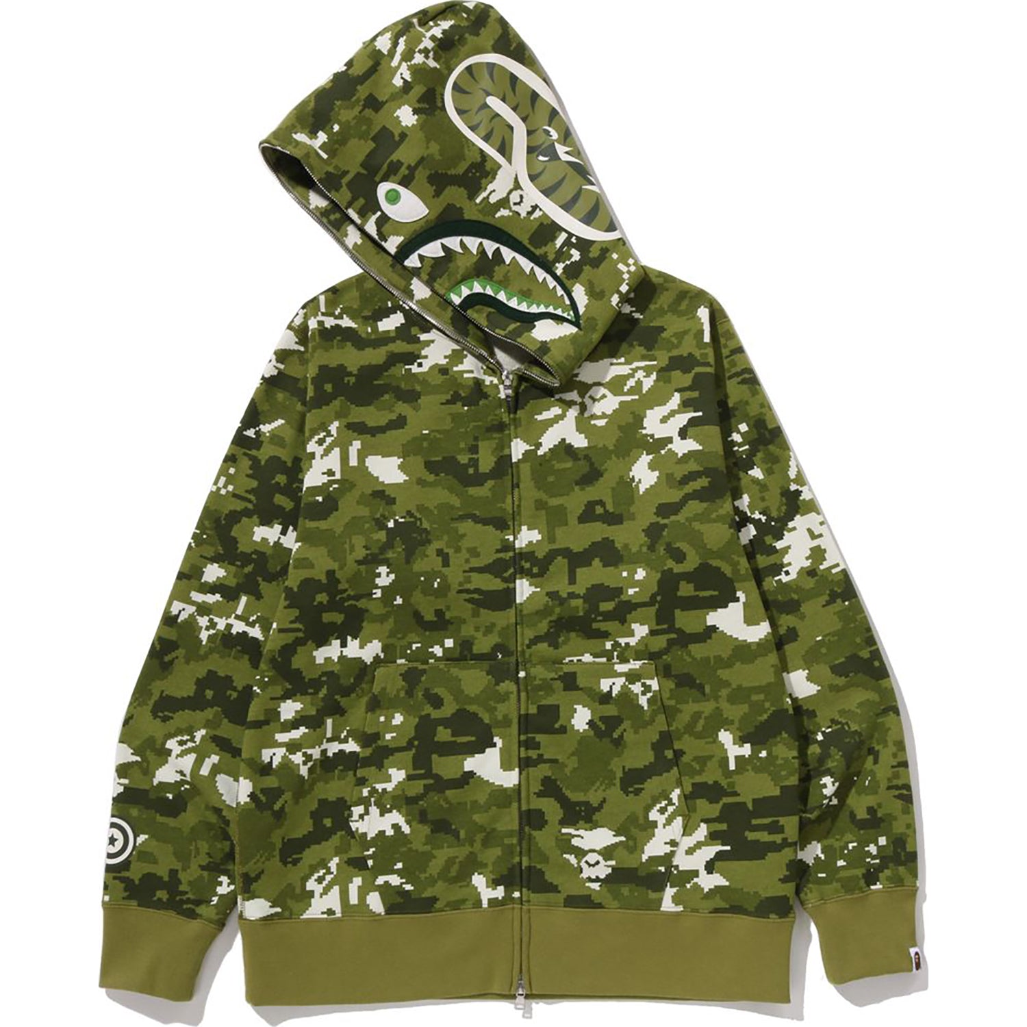 MULTI PIXEL CAMO SHARK REGULAR FIT FULL ZIP HOODIE MENS – us.bape.com