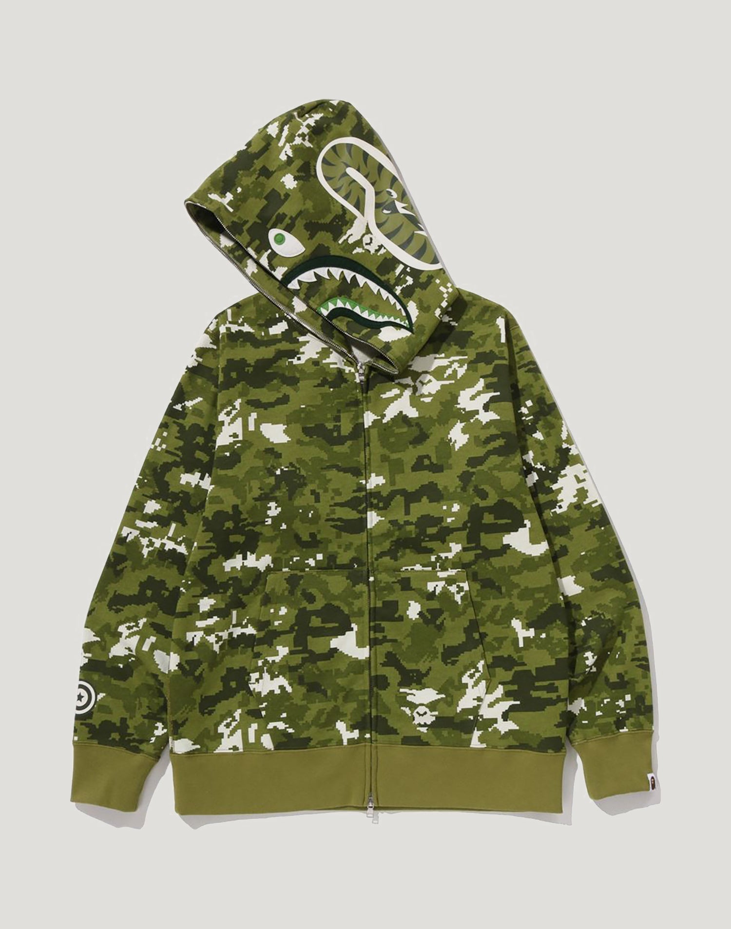MULTI PIXEL CAMO SHARK REGULAR FIT FULL ZIP HOODIE MENS