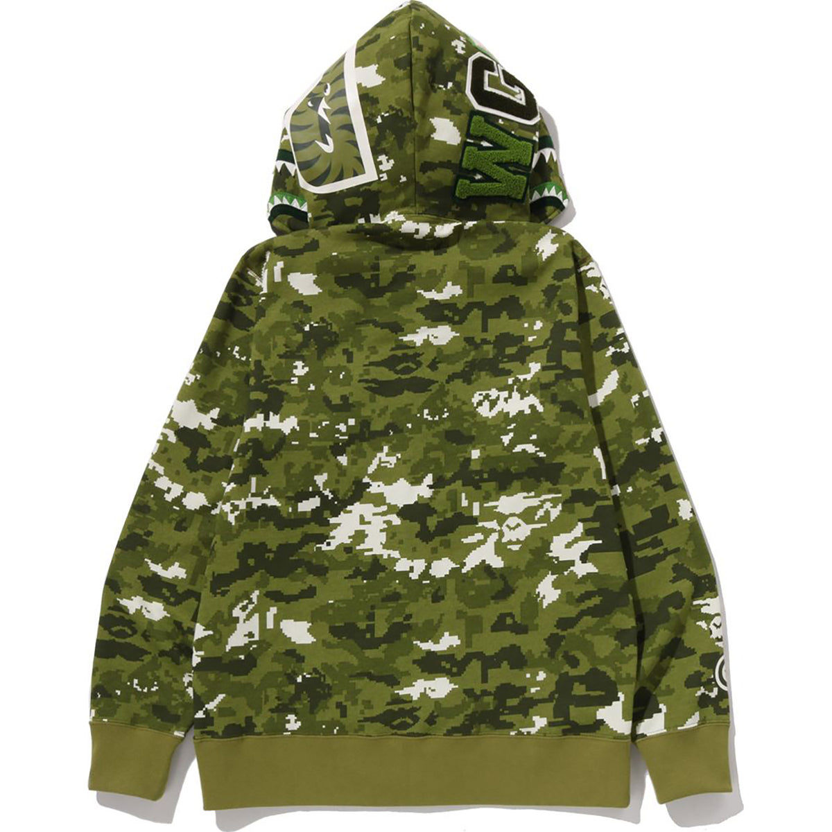 MULTI PIXEL CAMO SHARK REGULAR FIT FULL ZIP HOODIE MENS