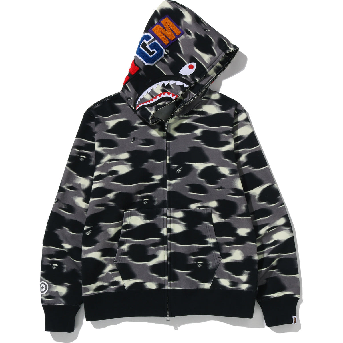 SCREEN CAMO SHARK FULL ZIP HOODIE MENS