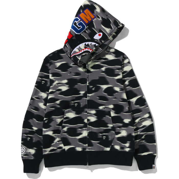 SCREEN CAMO SHARK FULL ZIP HOODIE MENS