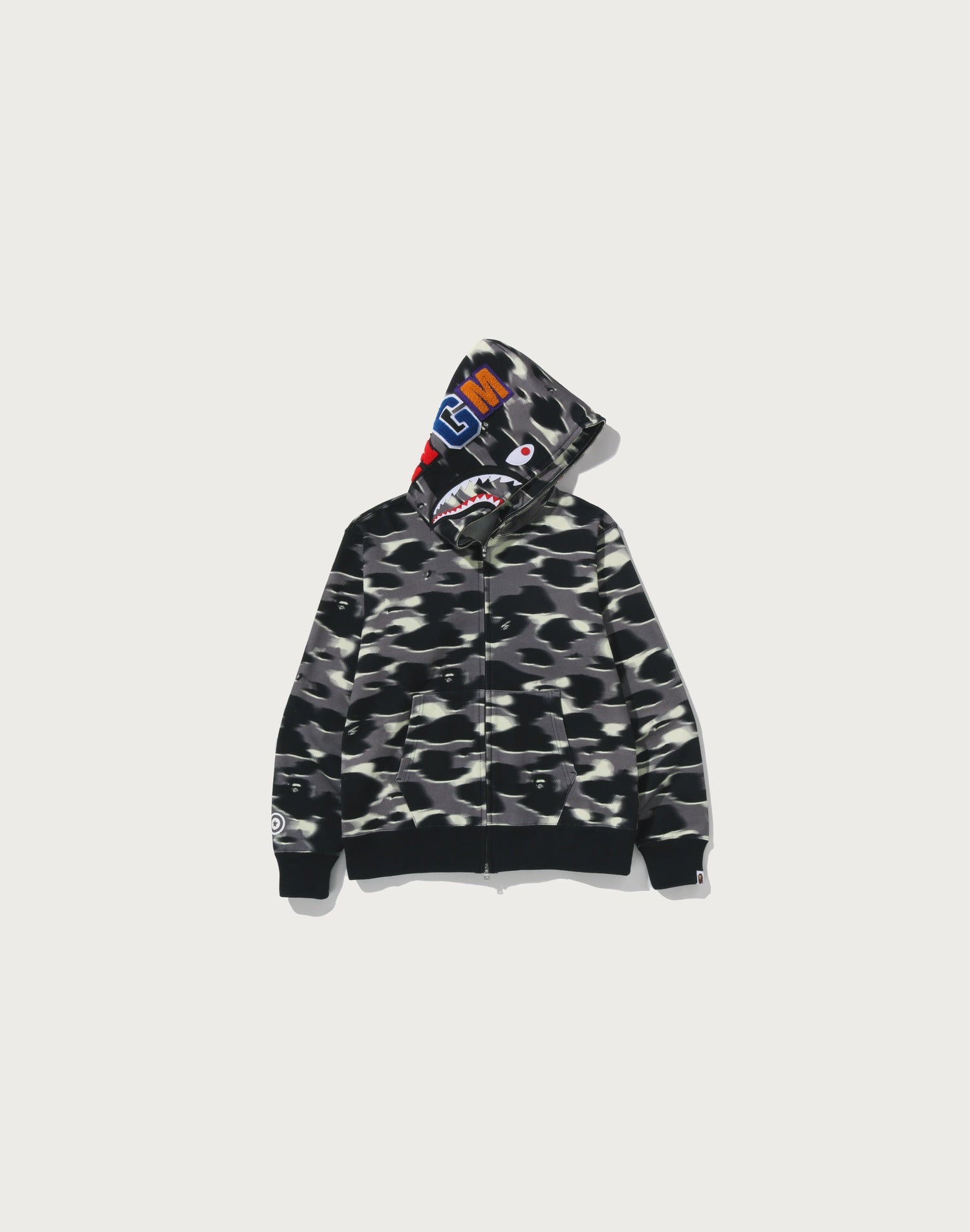 SCREEN CAMO SHARK FULL ZIP HOODIE MENS – us.bape.com