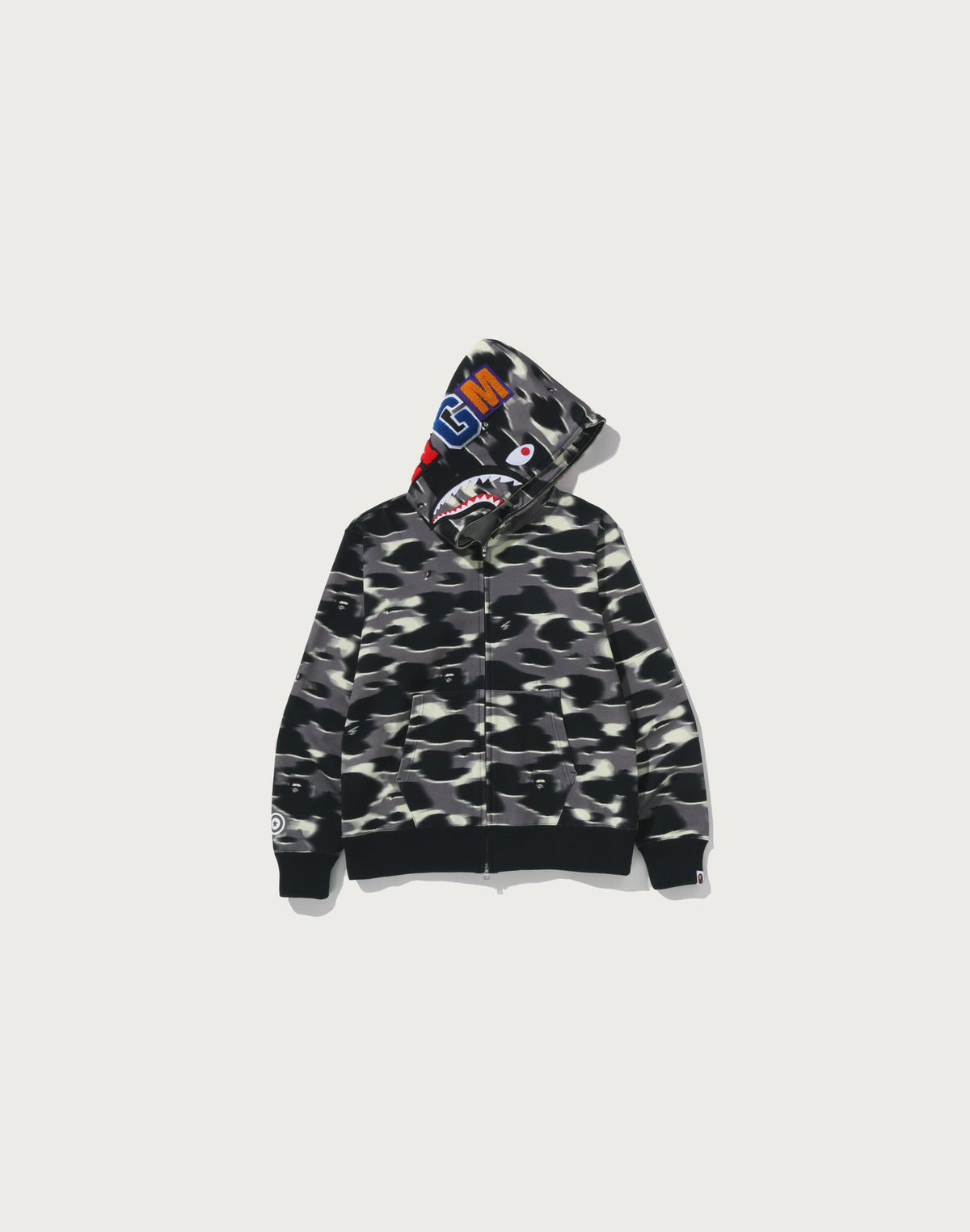SCREEN CAMO SHARK FULL ZIP HOODIE MENS