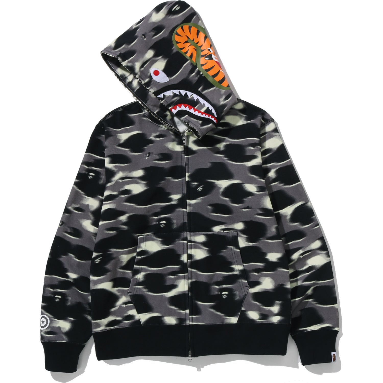 SCREEN CAMO SHARK FULL ZIP HOODIE MENS – us.bape.com