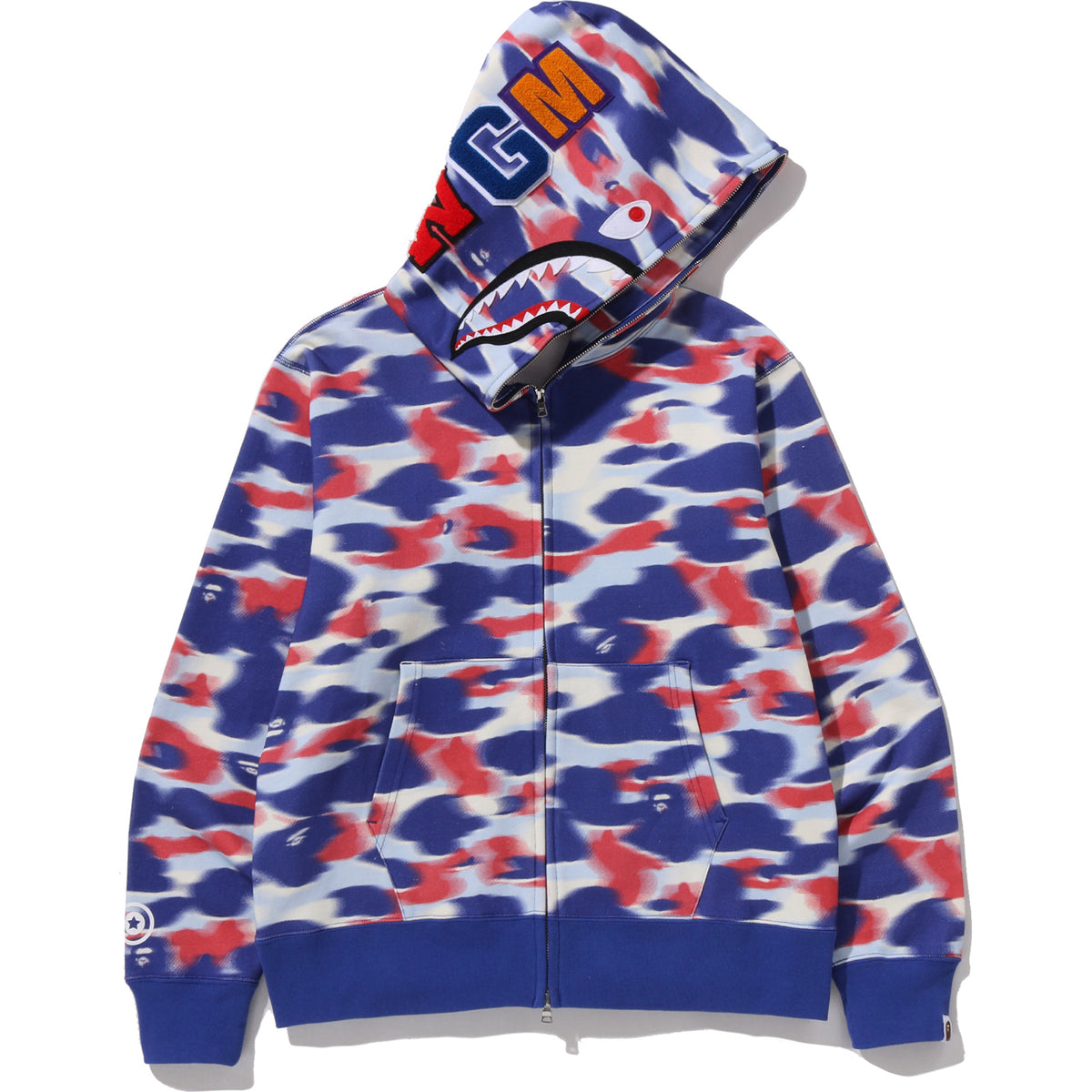 SCREEN CAMO SHARK FULL ZIP HOODIE MENS