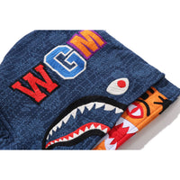 JAPANESE INDIGO ART CAMO DOUBLE TIGER SHARK FULL ZIP HOODIE MENS