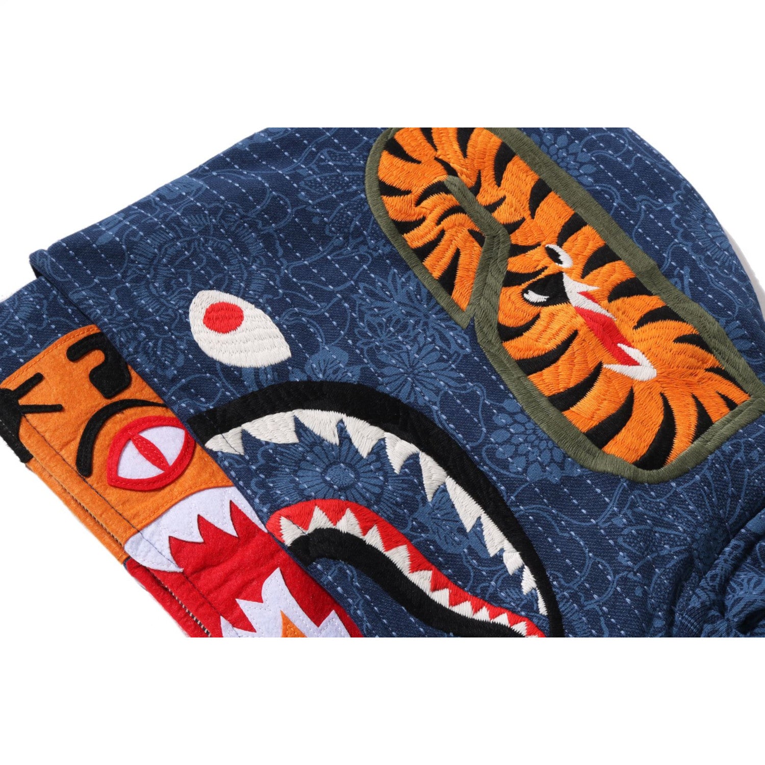 ぺぺZGTM JAPANESE INDIGO ART CAMO DOUBLE TIGER SHARK FULL ZIP HOODIE MENS