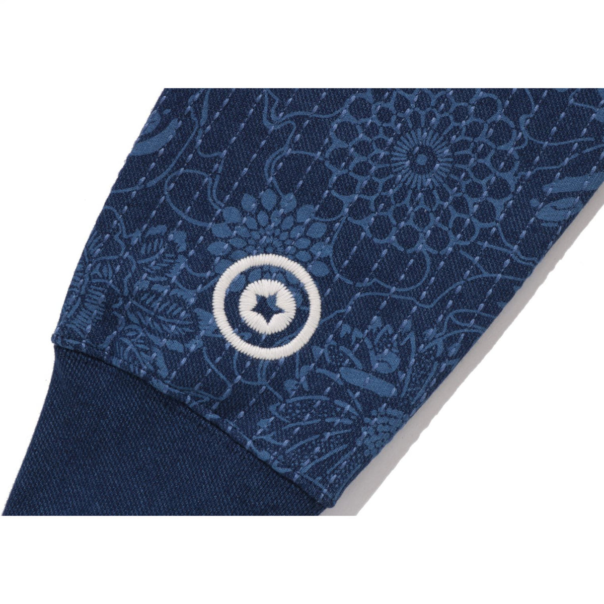 JAPANESE INDIGO ART CAMO DOUBLE TIGER SHARK FULL ZIP HOODIE MENS