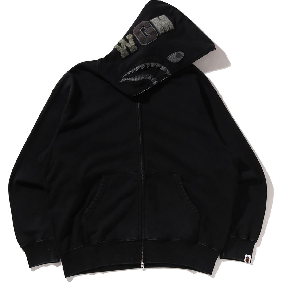 GARMENT DYE SHARK RELAXED FIT FULL ZIP HOODIE MENS