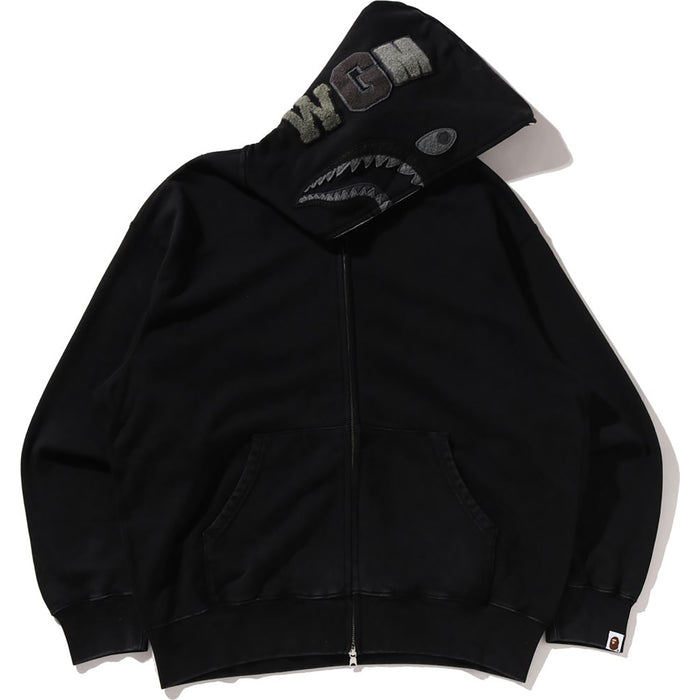 GARMENT DYE SHARK RELAXED FIT FULL ZIP HOODIE MENS