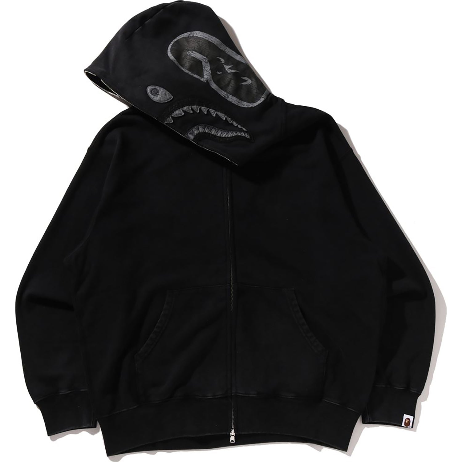 [まり]BAPESKELETONSHARKZIPHOODIE BLACK GARMENT DYE SHARK RELAXED FIT FULL ZIP HOODIE MENS – us.bape.com