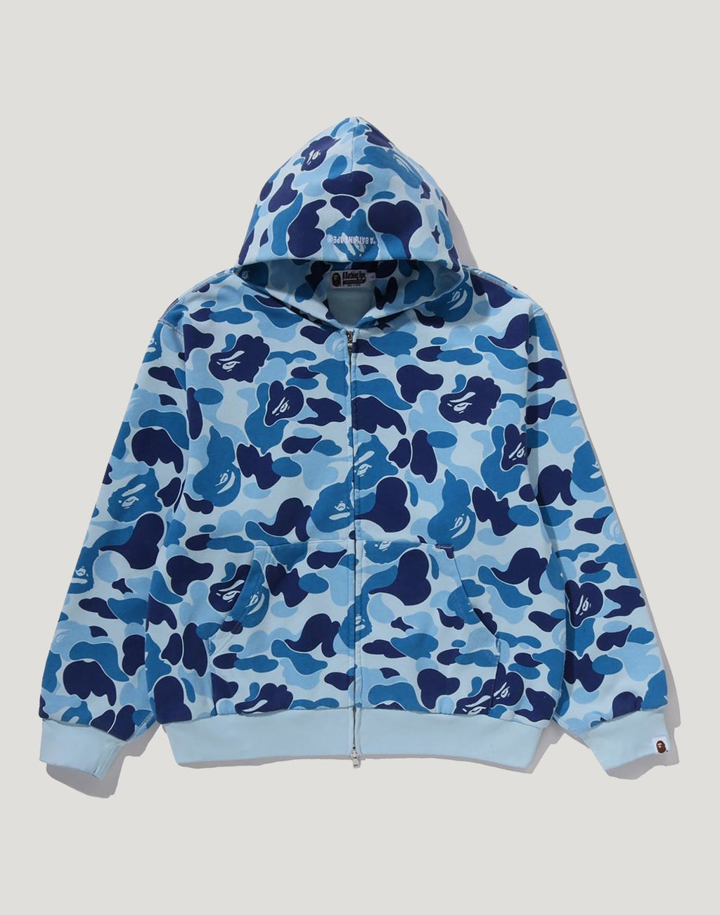 ABC CAMO HEAVY WASH CROPPED FIT ZIP HOODIE MENS