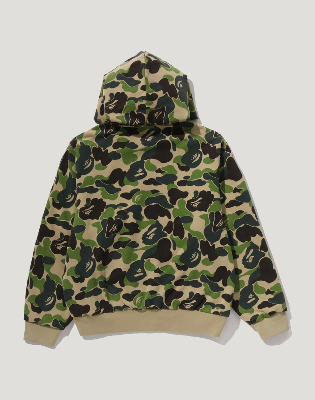 ABC CAMO HEAVY WASH CROPPED FIT ZIP HOODIE MENS
