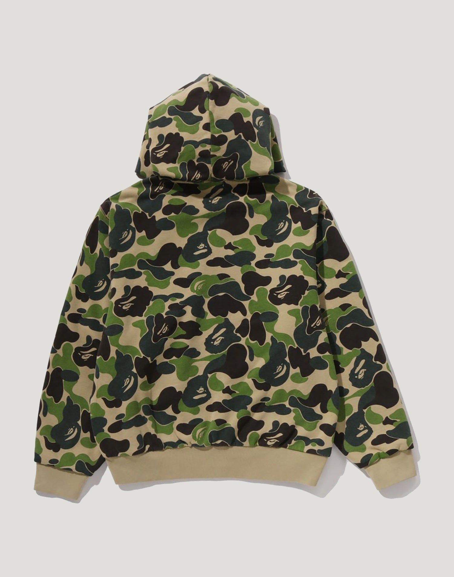 ABC CAMO HEAVY WASH CROPPED FIT ZIP HOODIE MENS