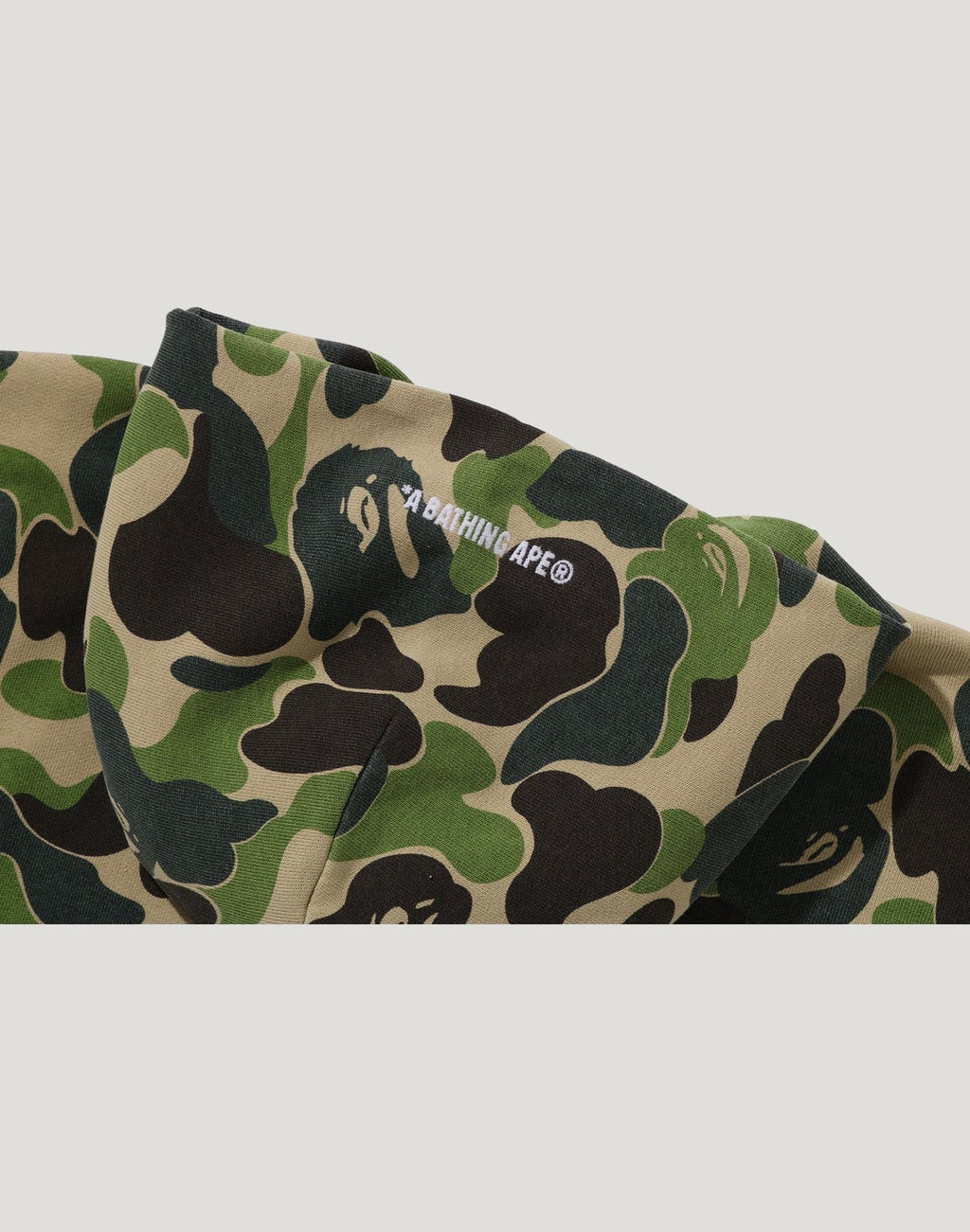 ABC CAMO HEAVY WASH CROPPED FIT ZIP HOODIE MENS
