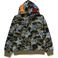 STA OVER PRINT 1ST CAMO MESH SHARK CROPPED FIT FULL ZIP HOODIE MENS