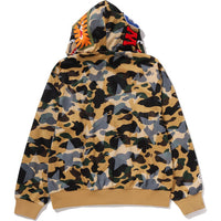 STA OVER PRINT 1ST CAMO MESH SHARK CROPPED FIT FULL ZIP HOODIE MENS