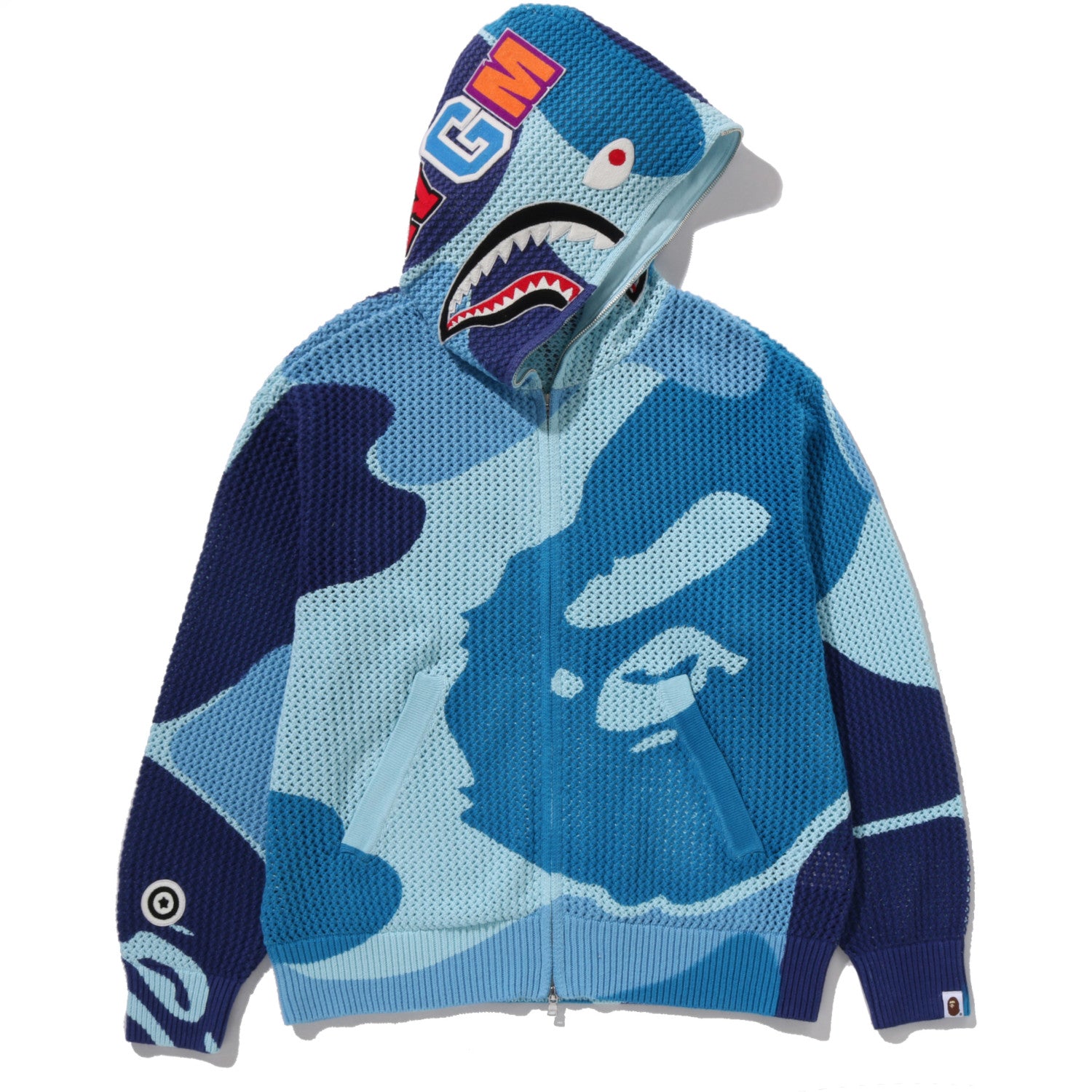 ABC CAMO CROCHET SHARK RELAXED FIT FULL ZIP HOODIE MENS – us.bape.com