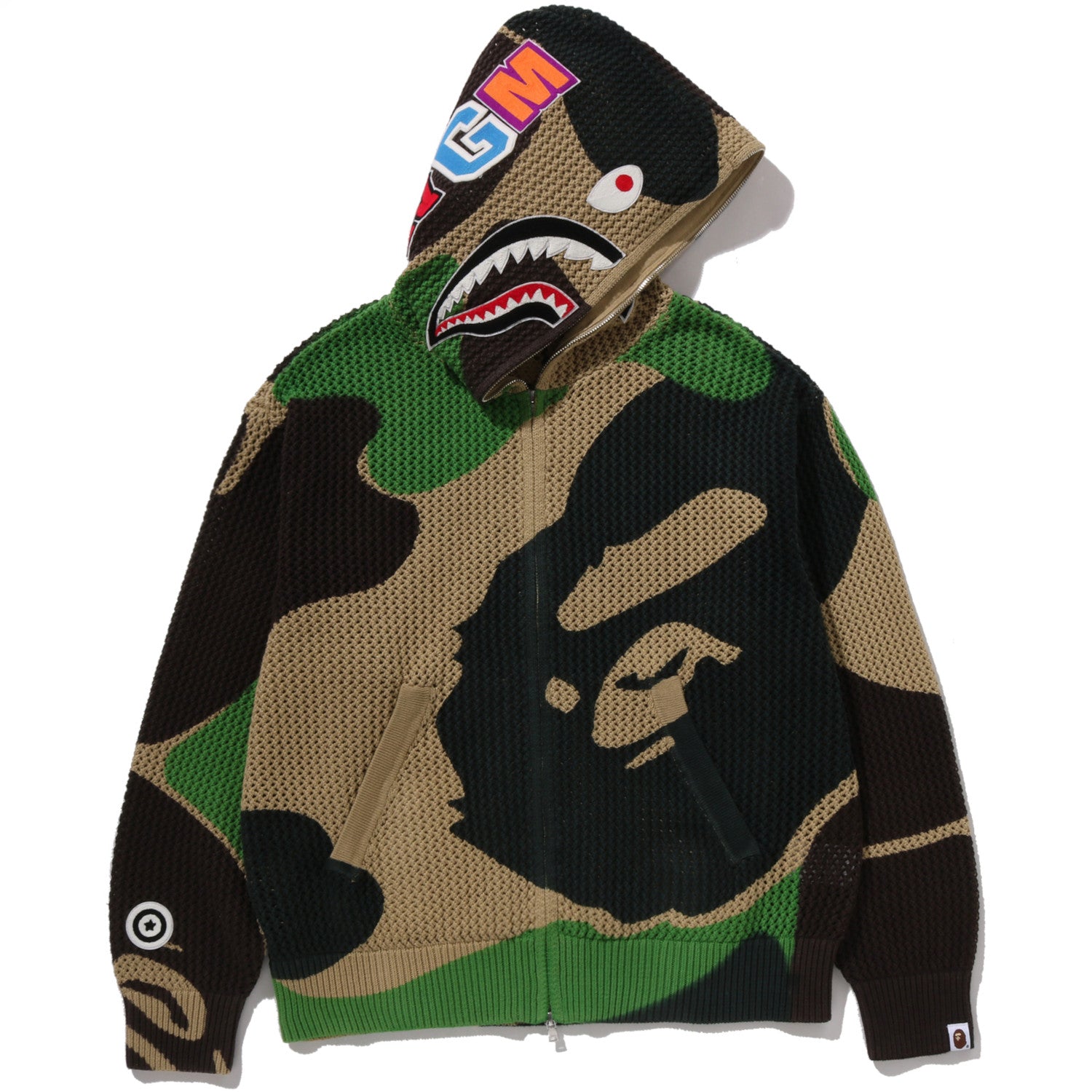 ABC CAMO CROCHET SHARK RELAXED FIT FULL ZIP HOODIE MENS – us.bape.com