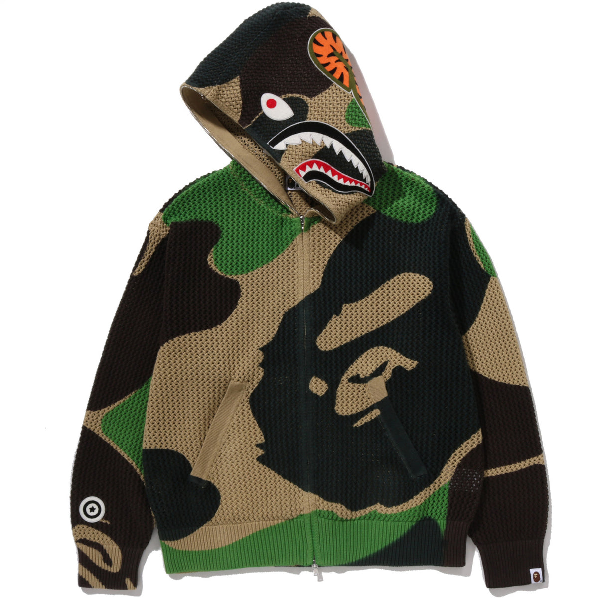 ABC CAMO CROCHET SHARK RELAXED FIT FULL ZIP HOODIE MENS