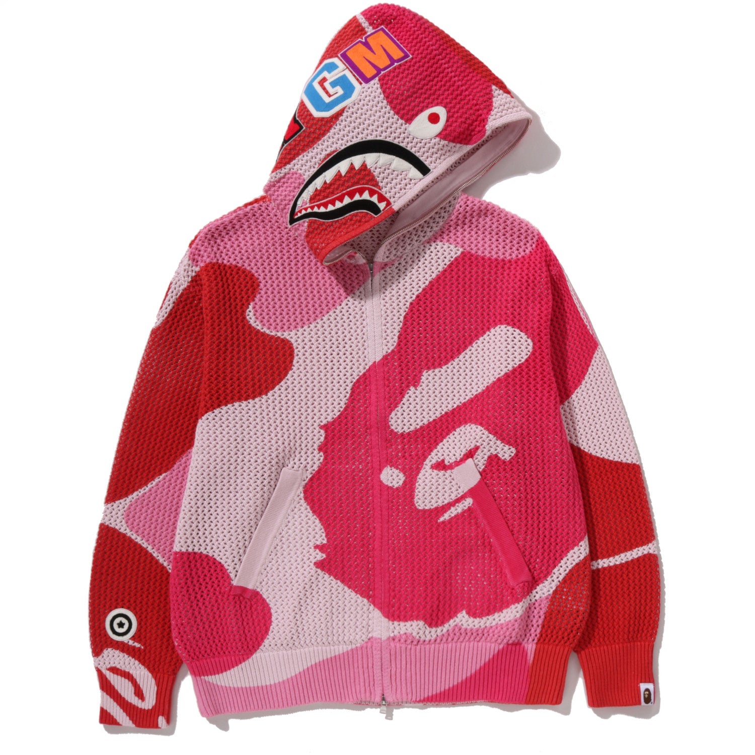 ABC CAMO CROCHET SHARK RELAXED FIT FULL ZIP HOODIE MENS – us.bape.com