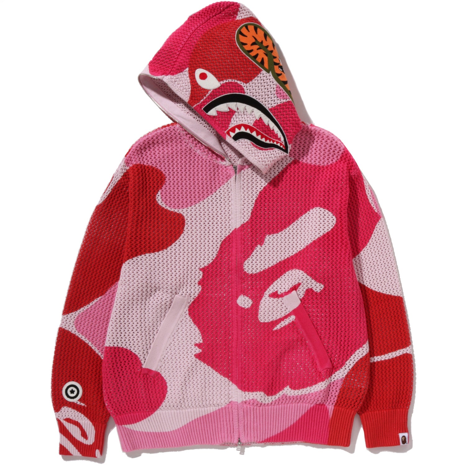 ABC CAMO CROCHET SHARK RELAXED FIT FULL ZIP HOODIE MENS – us.bape.com