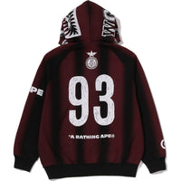 HAND DRAW FOOTBALL SHARK RELAXED FIT FULL ZIP HOODIE MENS