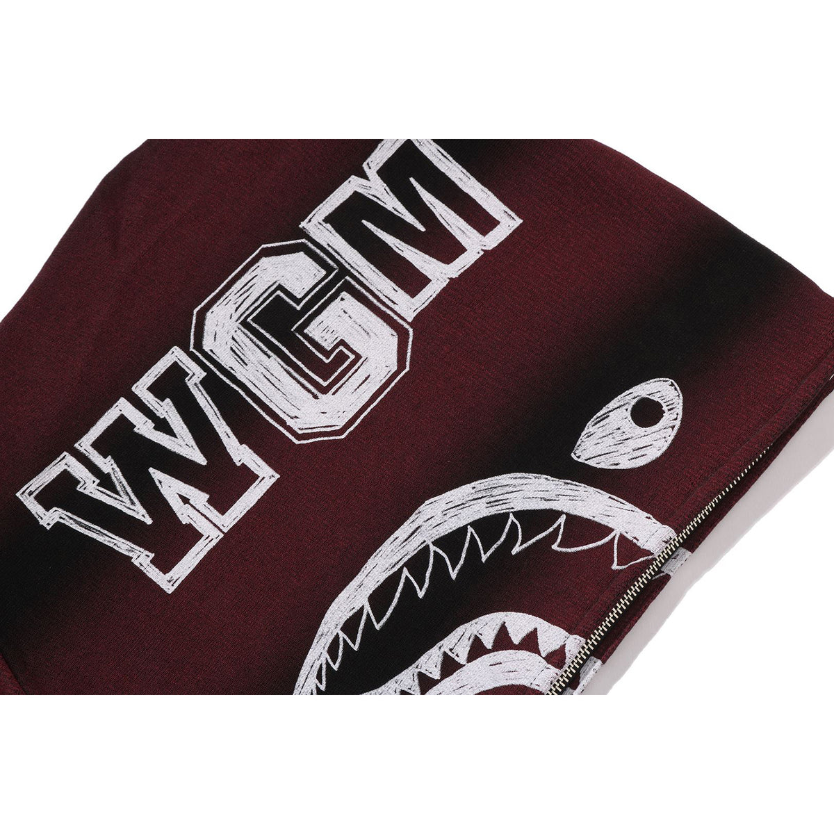 HAND DRAW FOOTBALL SHARK RELAXED FIT FULL ZIP HOODIE MENS