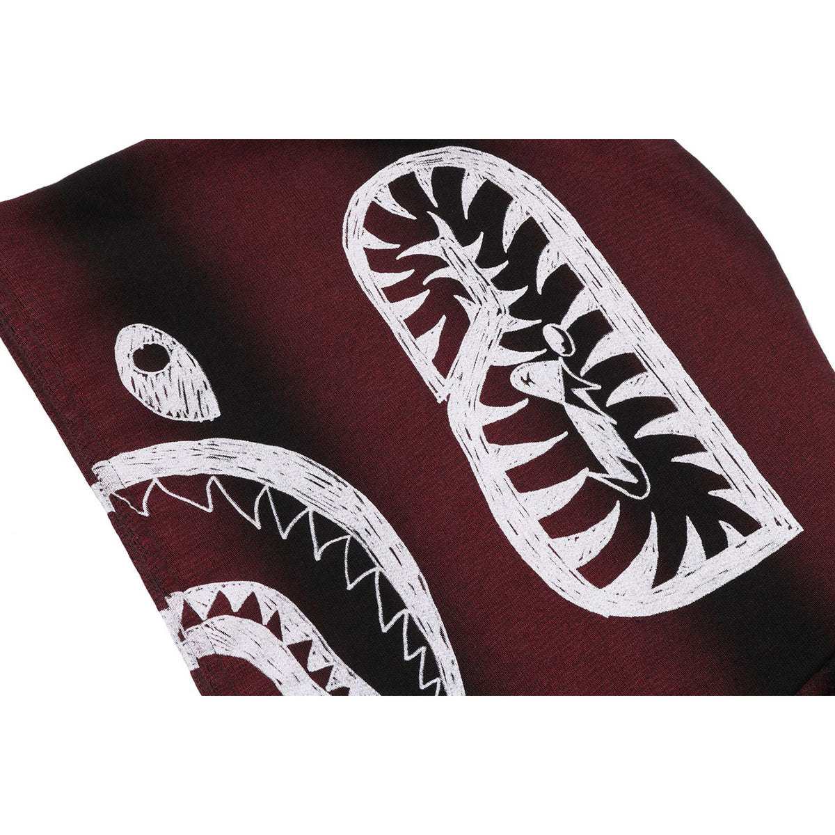 HAND DRAW FOOTBALL SHARK RELAXED FIT FULL ZIP HOODIE MENS