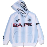 HAND DRAW FOOTBALL SHARK RELAXED FIT FULL ZIP HOODIE MENS