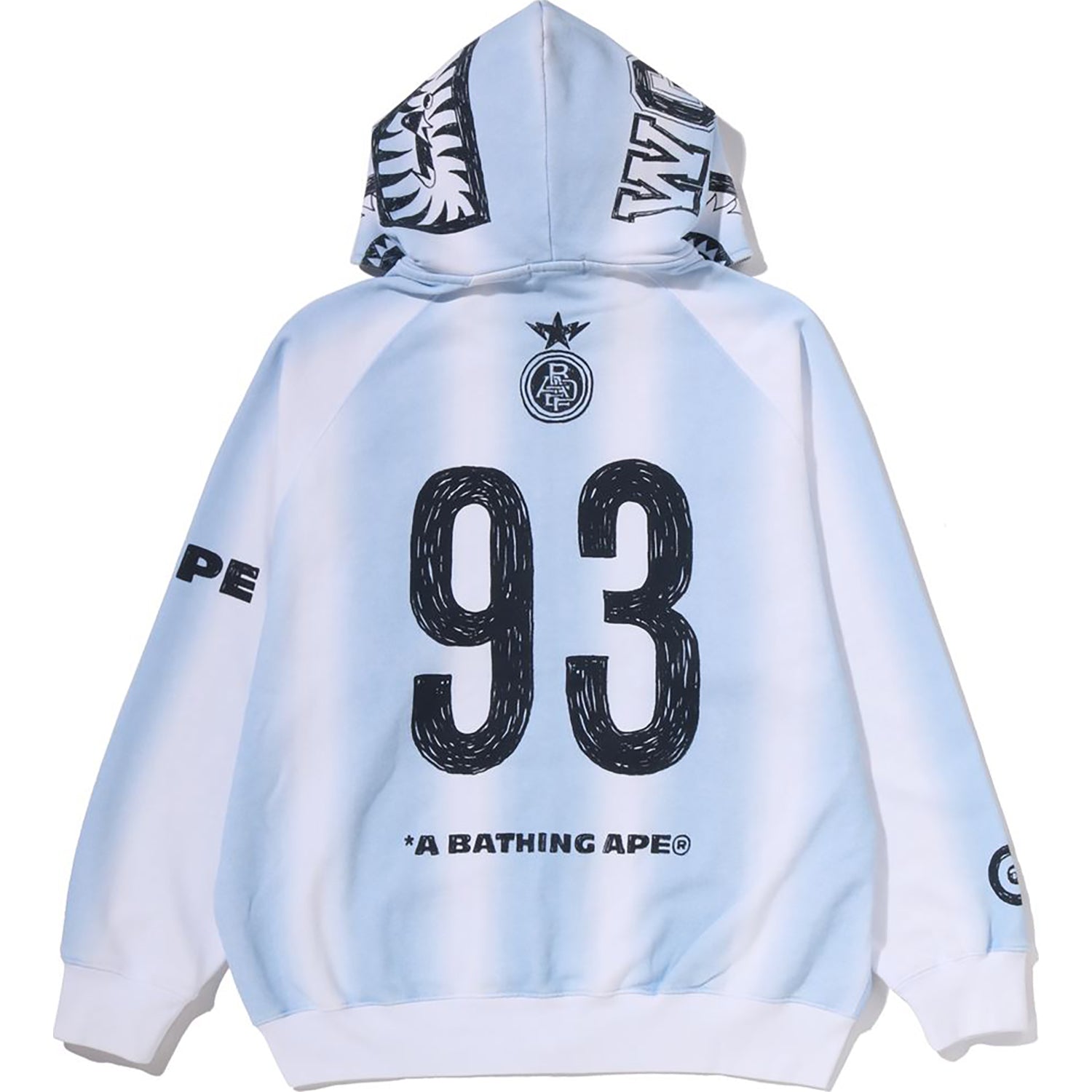 HAND DRAW FOOTBALL SHARK RELAXED FIT FULL ZIP HOODIE MENS – us