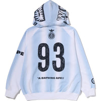 HAND DRAW FOOTBALL SHARK RELAXED FIT FULL ZIP HOODIE MENS