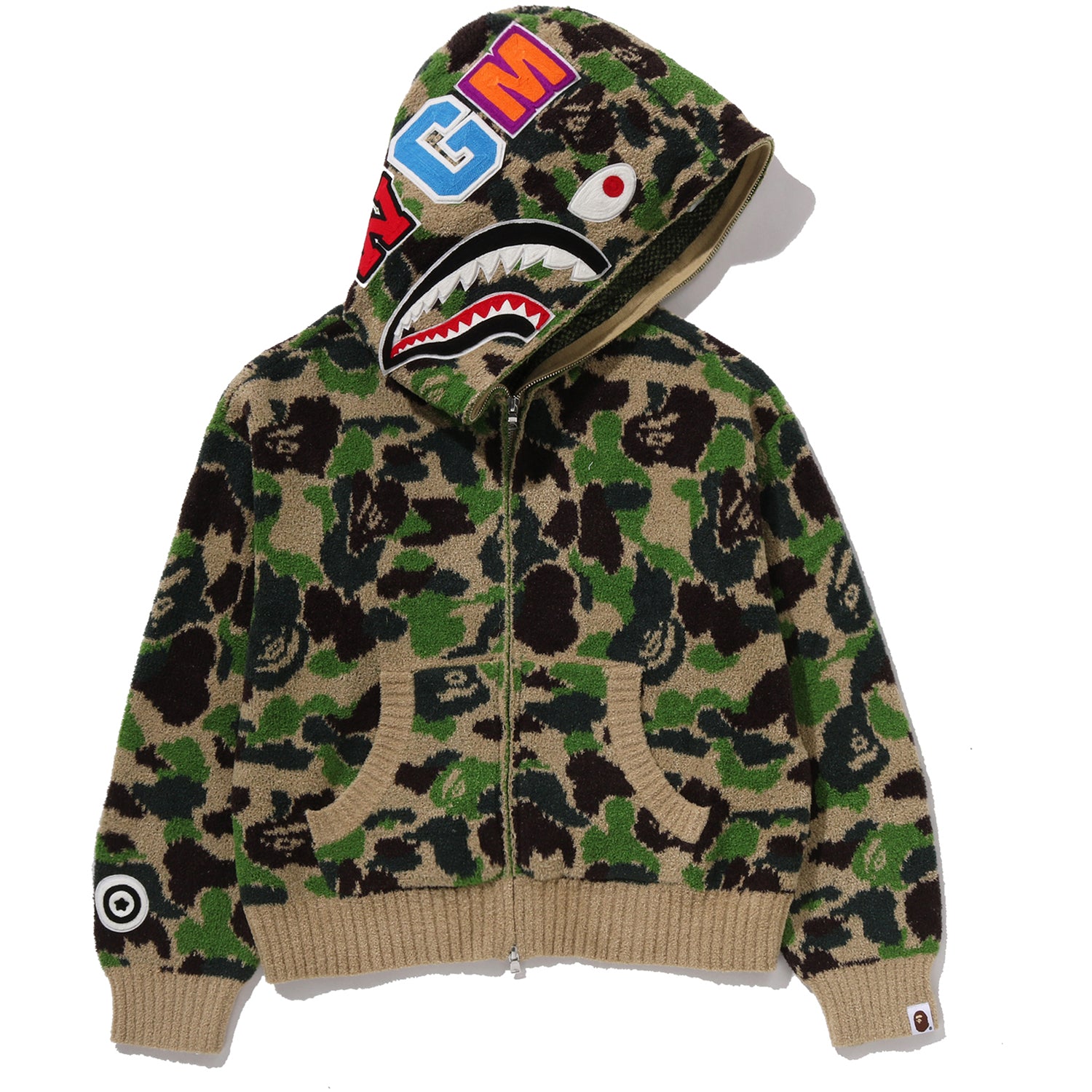 ABC CAMO TOWEL JACQUARD SHARK CROPPED FULL ZIP HOODIE LADIES – us