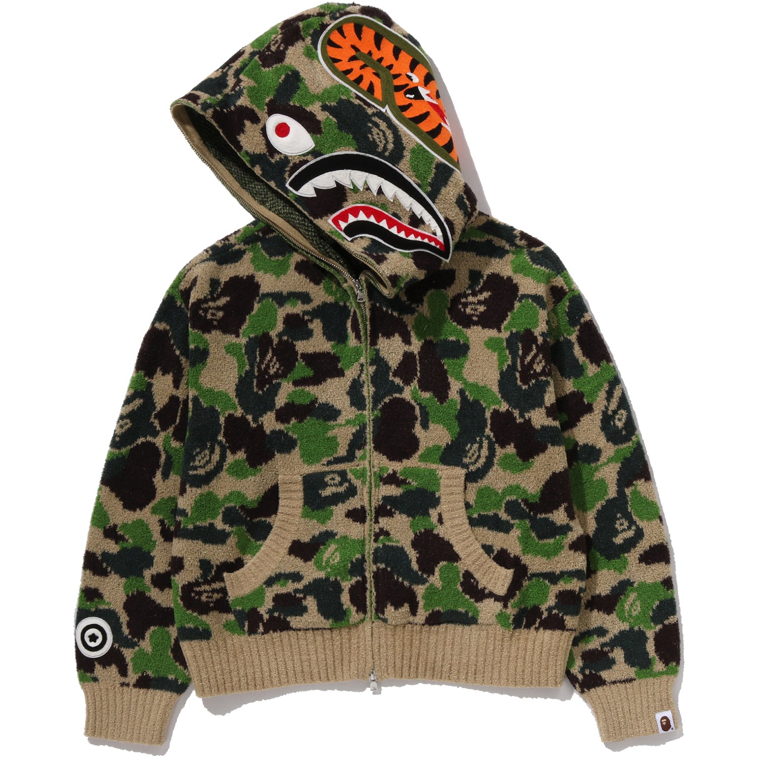 ABC CAMO TOWEL JACQUARD SHARK CROPPED FULL ZIP HOODIE LADIES – us