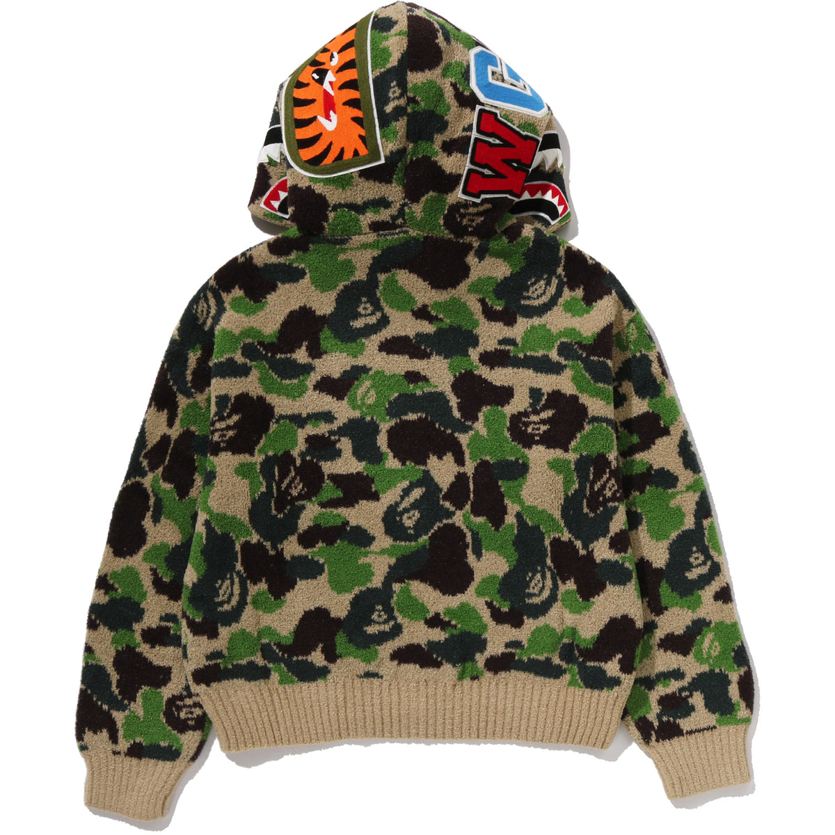ABC CAMO TOWEL JACQUARD SHARK CROPPED FULL ZIP HOODIE LADIES