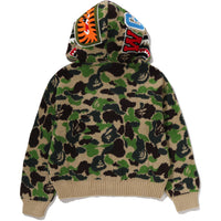 ABC CAMO TOWEL JACQUARD SHARK CROPPED FULL ZIP HOODIE LADIES