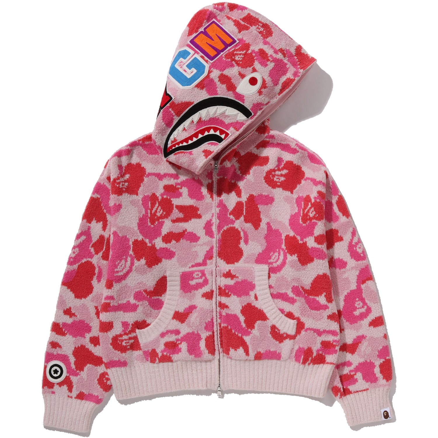 ABC CAMO TOWEL JACQUARD SHARK CROPPED FULL ZIP HOODIE LADIES – us