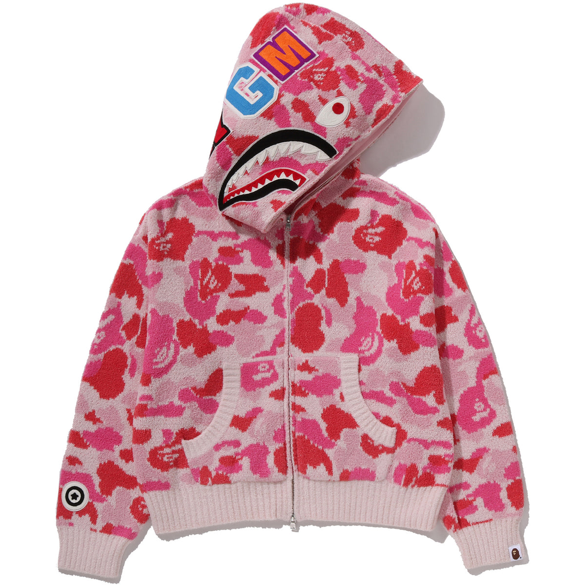 ABC CAMO TOWEL JACQUARD SHARK CROPPED FULL ZIP HOODIE LADIES